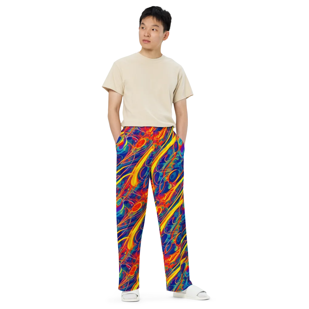 Abstract Blaze on Wide-Leg Pants — Front