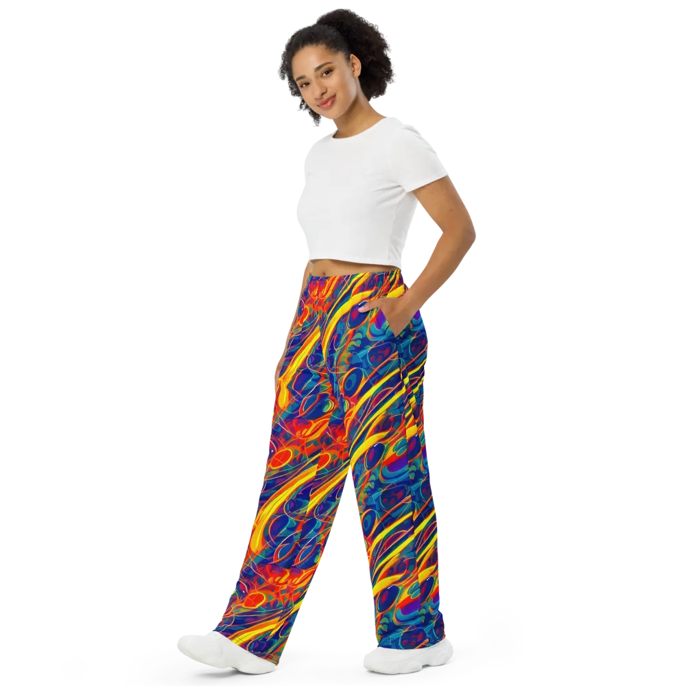 Abstract Blaze on Wide-Leg Pants — Left Front