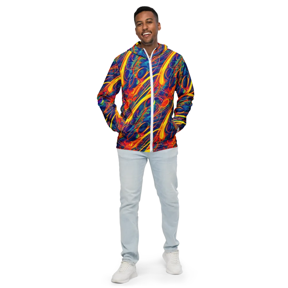 Abstract Blaze on Men's Windbreaker — Front