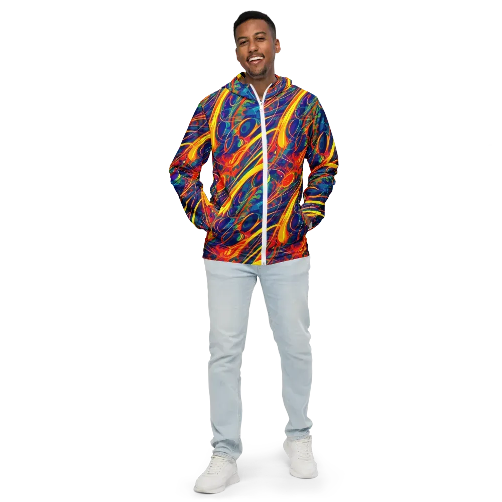 Abstract Blaze on Men's Windbreaker — Front