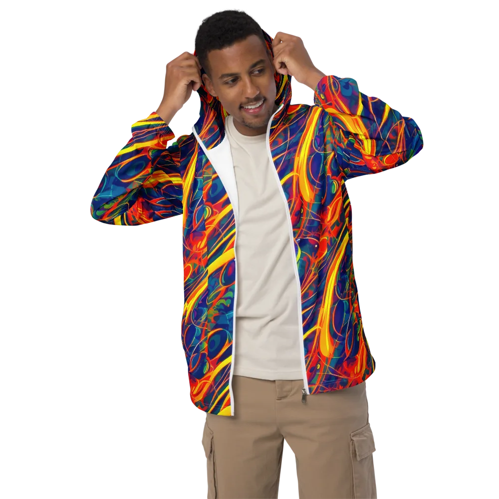 Abstract Blaze on Men's Windbreaker — Front