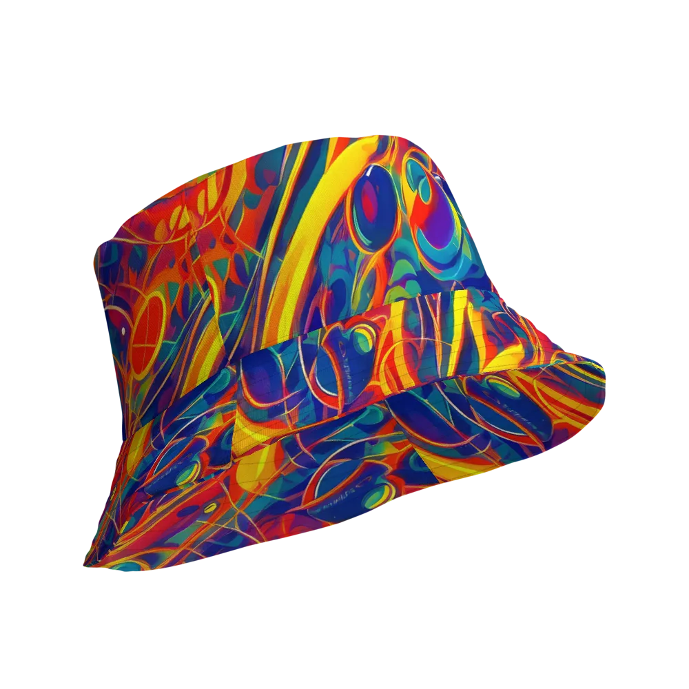Abstract Blaze on Reversible Bucket Hat — Product details Outside