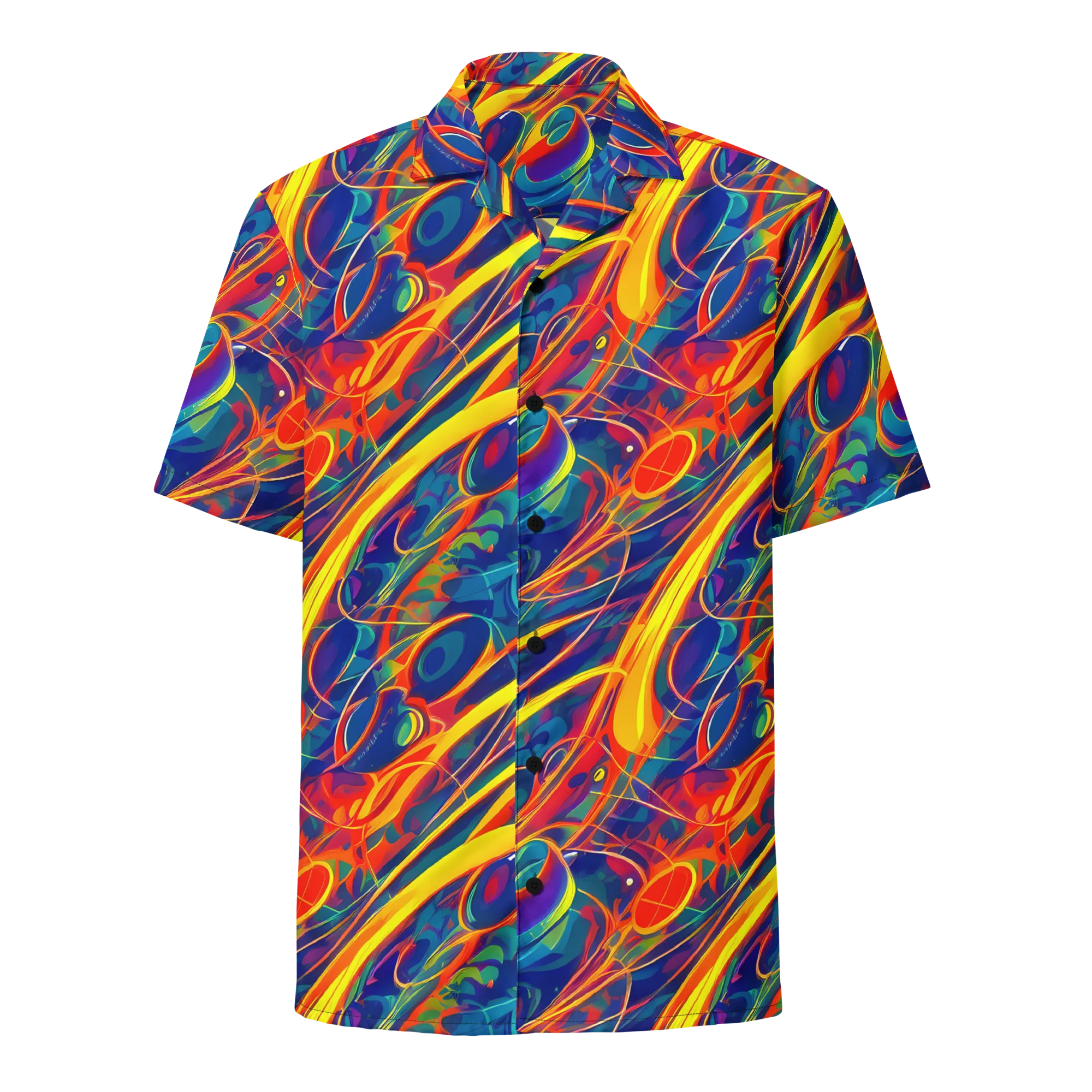 Abstract Blaze on Button Shirt — Front