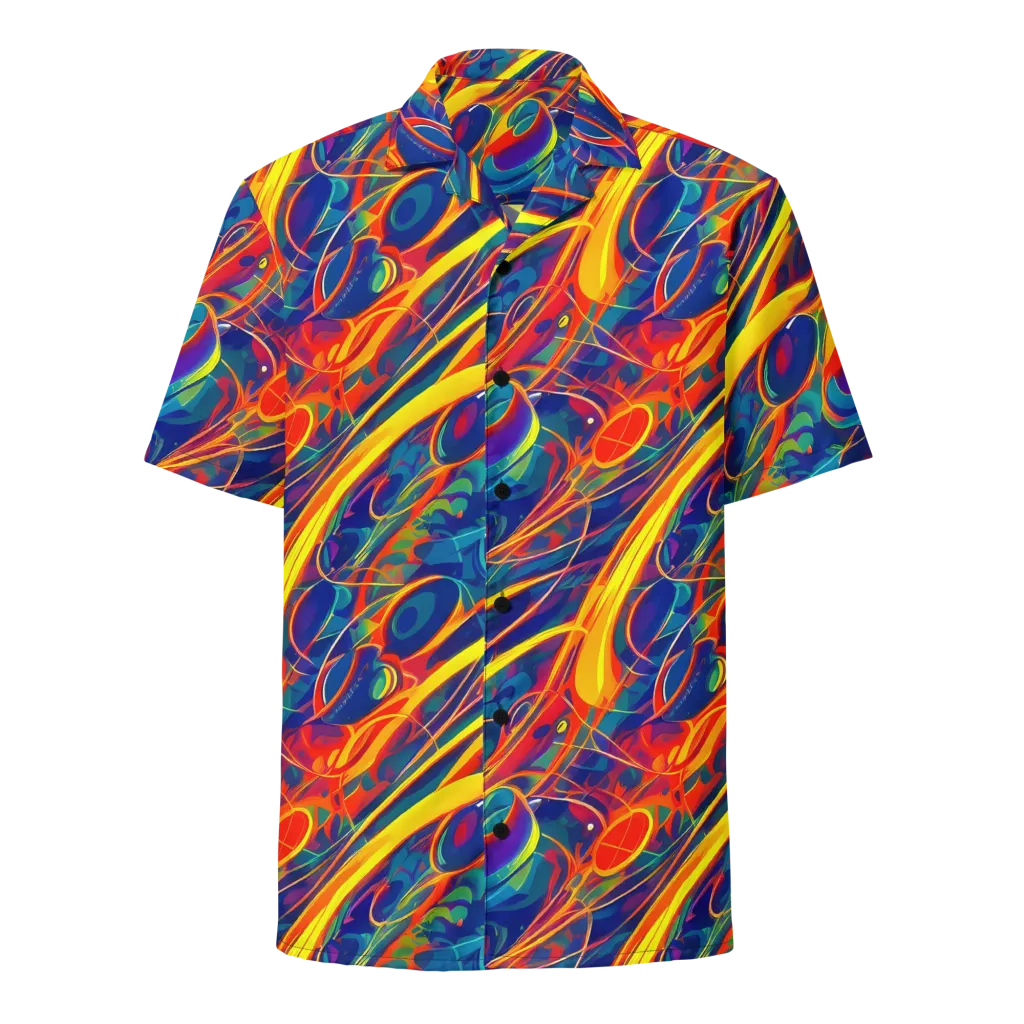 Abstract Blaze on Button Shirt — Front
