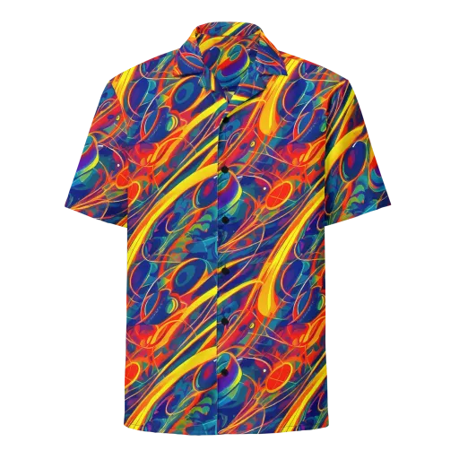 Abstract Blaze on a Button Shirt
