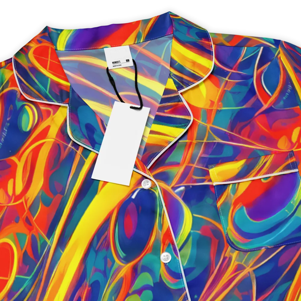 Abstract Blaze on Women's Short Sleeve Pajama Top — Product details
