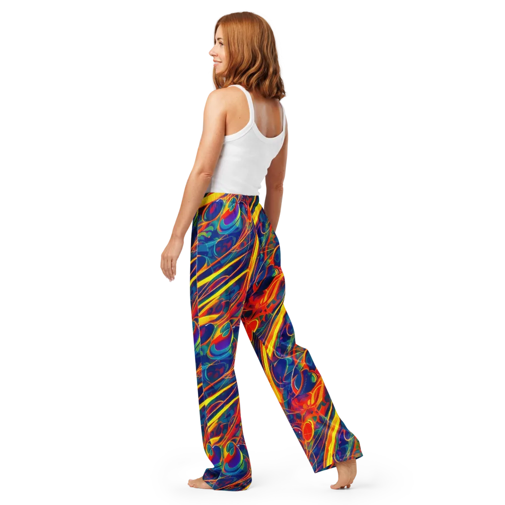 Abstract Blaze on Women's Pajama Pants — Back