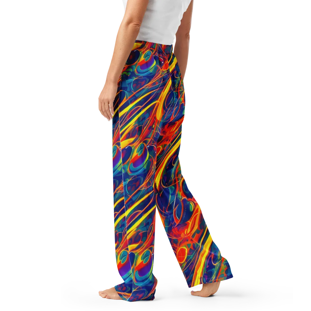 Abstract Blaze on Women's Pajama Pants — Left