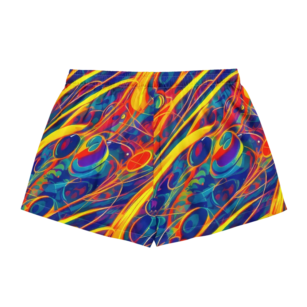 Abstract Blaze on Women's Pajama Shorts — Back