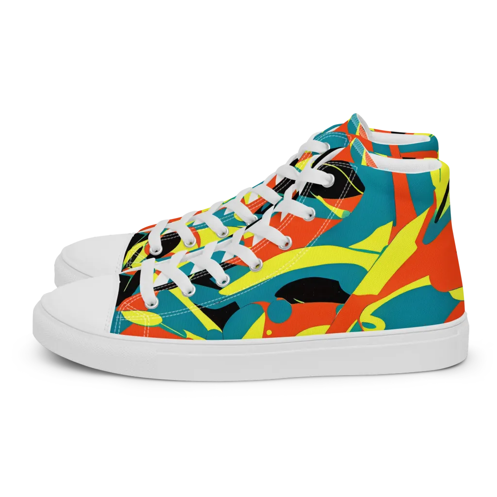 Gerace Jive on Men's High Top Canvas Shoes — Left