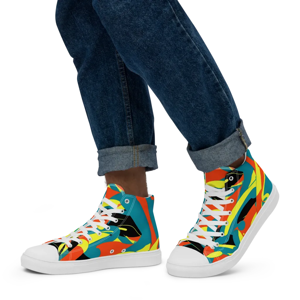 Gerace Jive on Men's High Top Canvas Shoes — Left