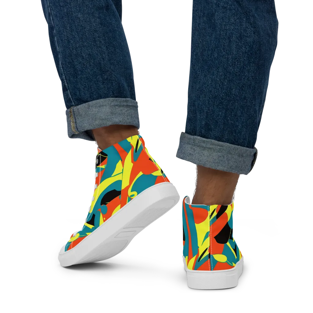 Gerace Jive on Men's High Top Canvas Shoes — Back