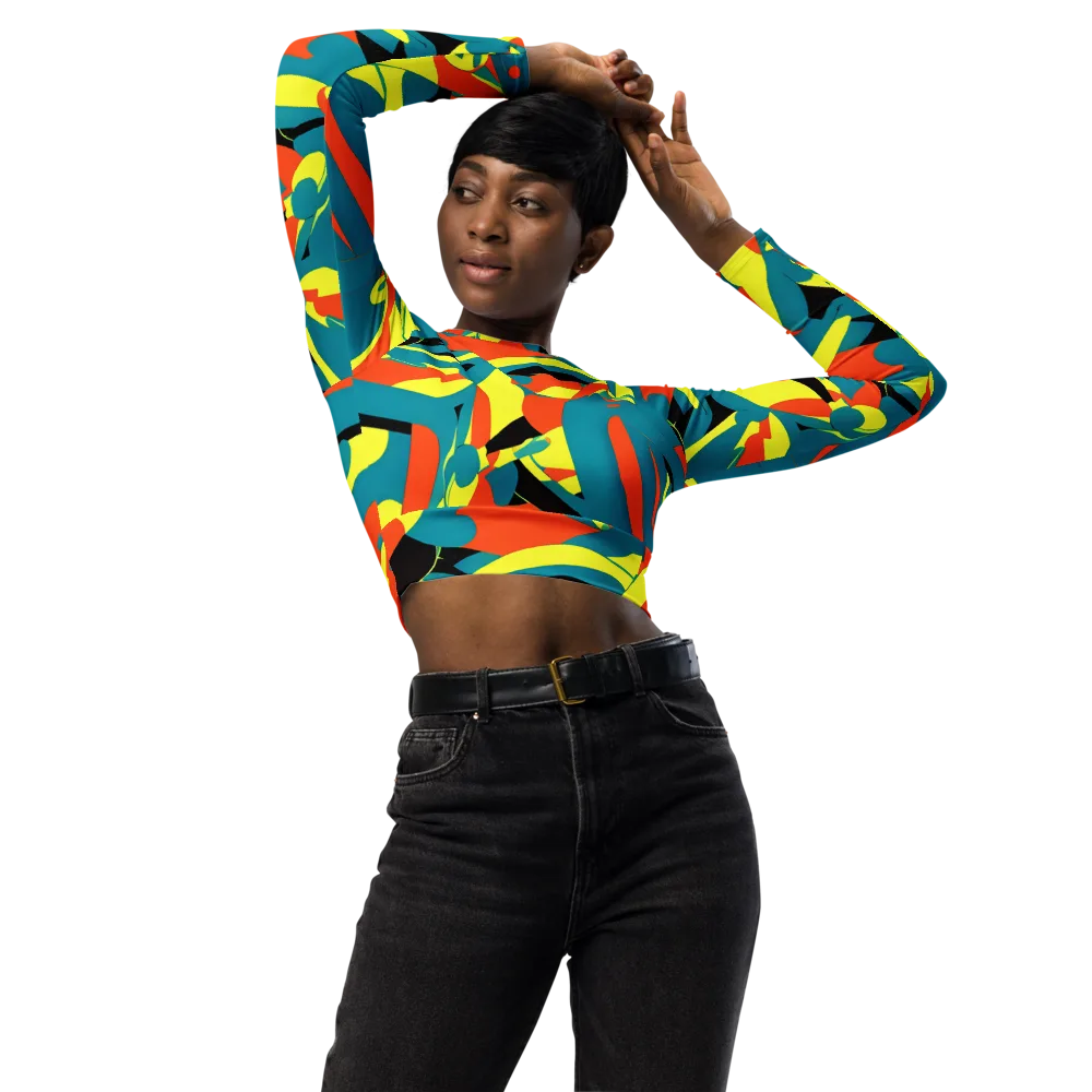Gerace Jive on Long Sleeve Crop Top — Front