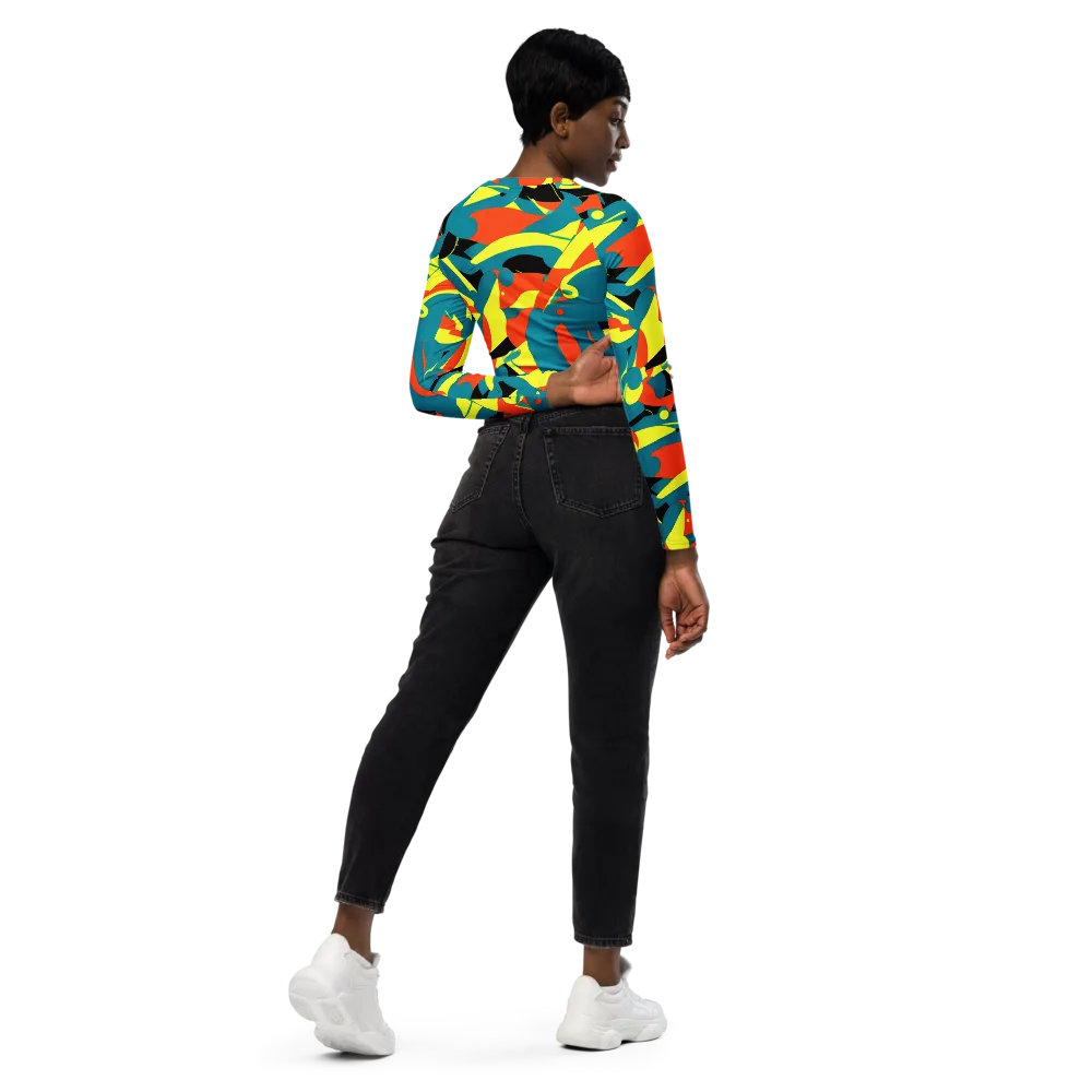 Gerace Jive on Long Sleeve Crop Top — Right Back