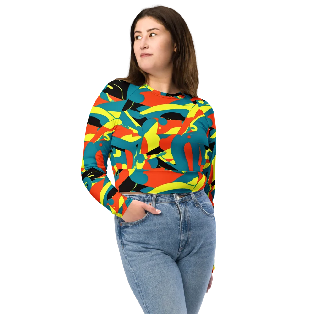 Gerace Jive on Long Sleeve Crop Top — Front