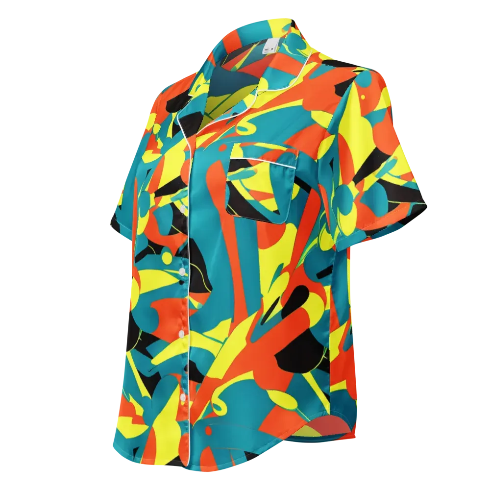 Gerace Jive on Women's Short Sleeve Pajama Top — Left Front