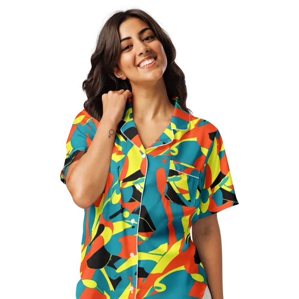 Gerace Jive on Women's Short Sleeve Pajama Top — Front