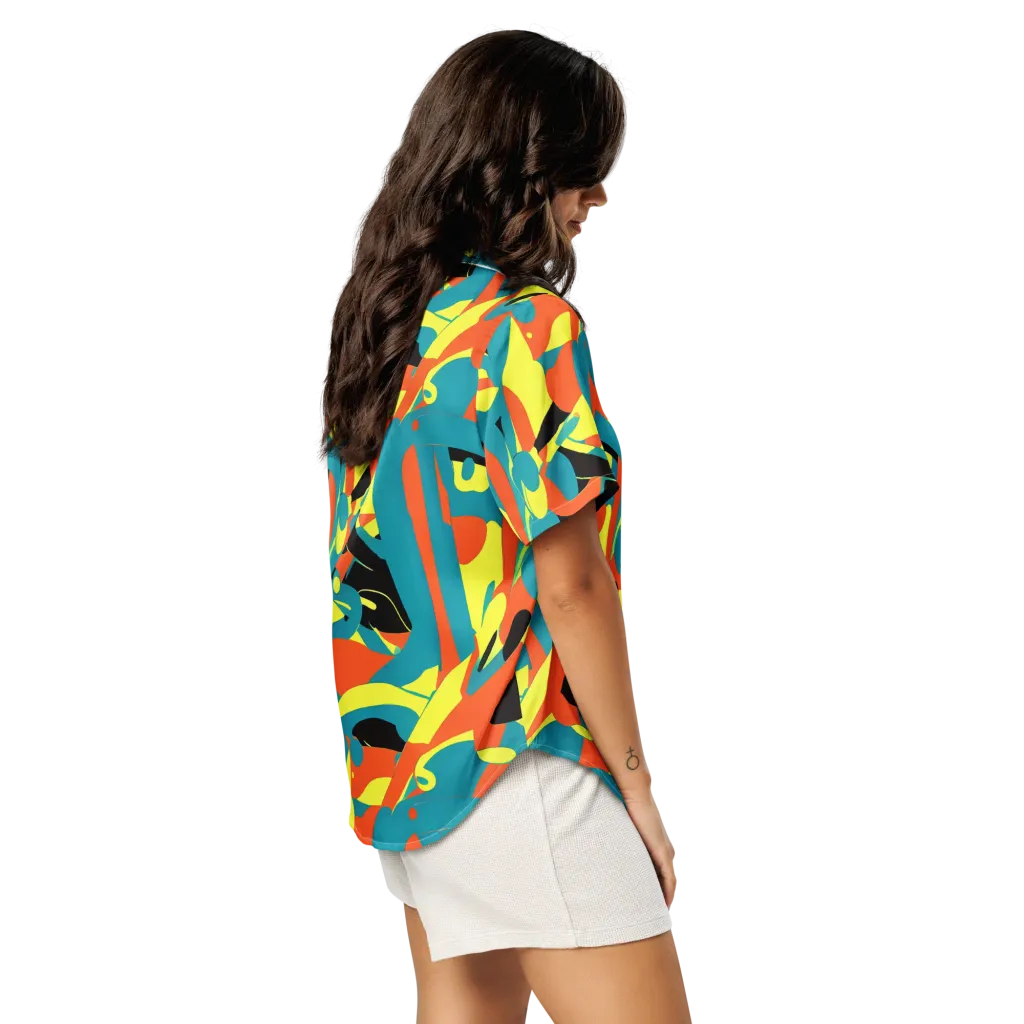 Gerace Jive on Women's Short Sleeve Pajama Top — Right Back