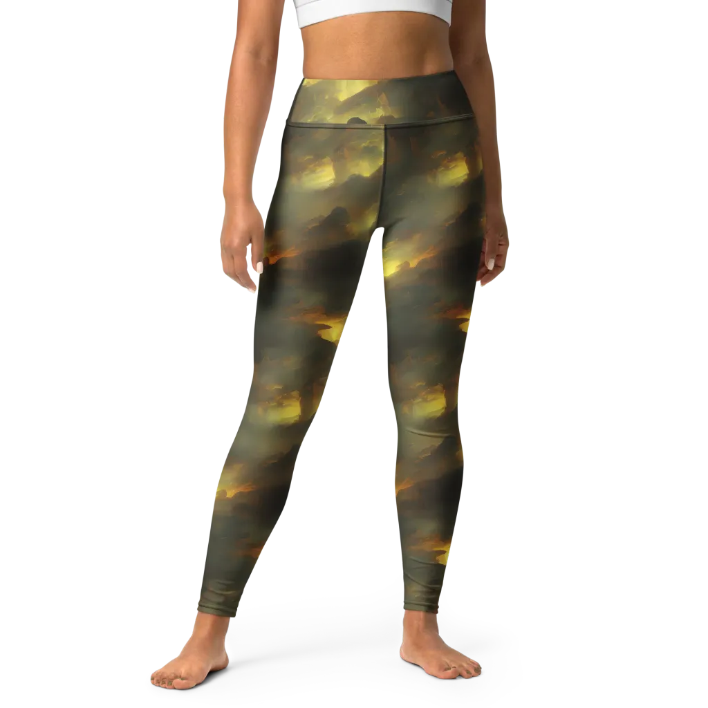 Crimson Tide on Yoga Leggings — Front