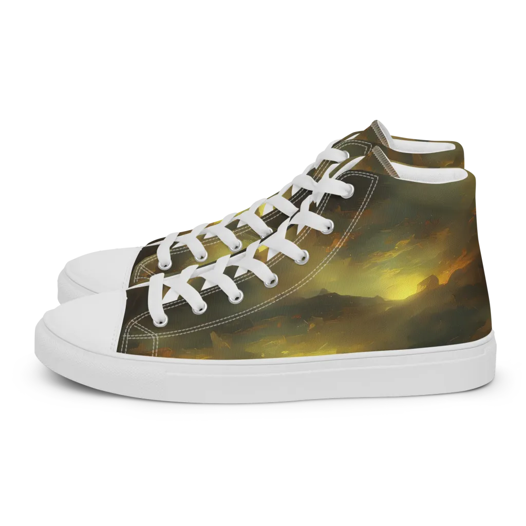 Crimson Tide on Men's High Top Canvas Shoes — Left