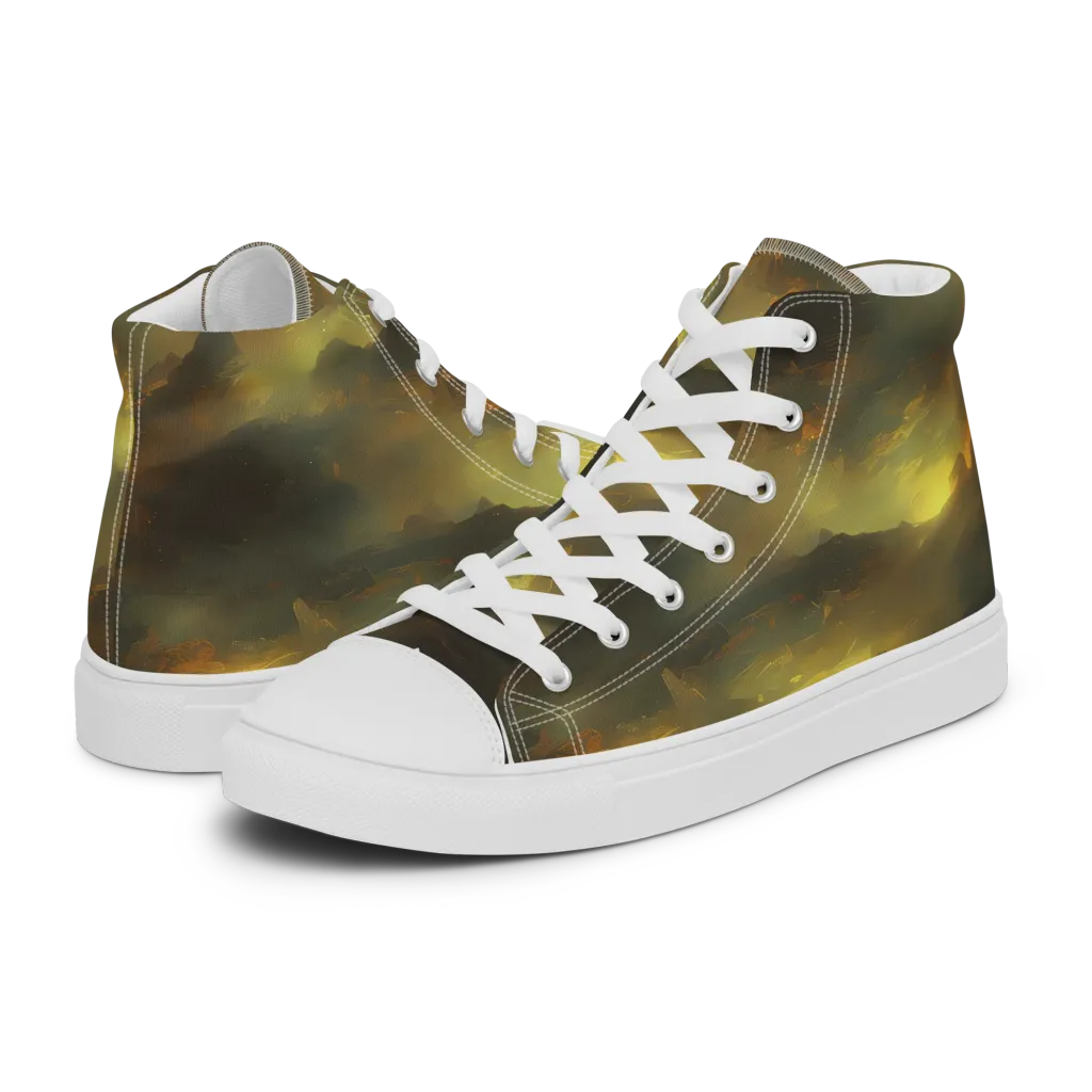 Crimson Tide on Men's High Top Canvas Shoes — Left