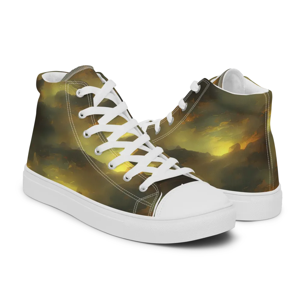 Crimson Tide on Men's High Top Canvas Shoes — Right