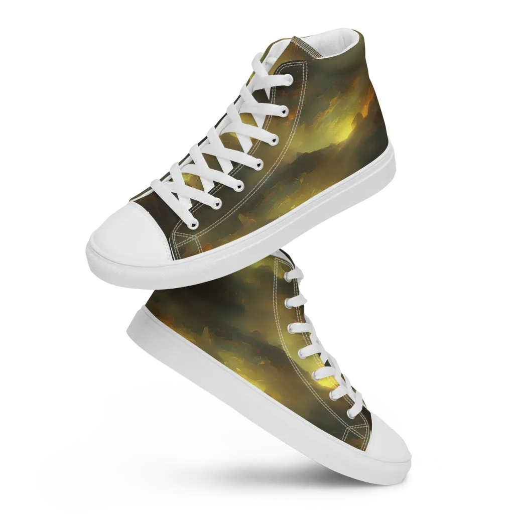 Crimson Tide on Men's High Top Canvas Shoes — Front