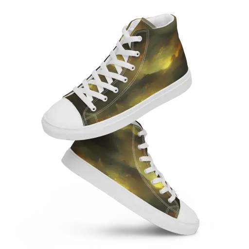 Crimson Tide on a Men's High Top Canvas Shoes