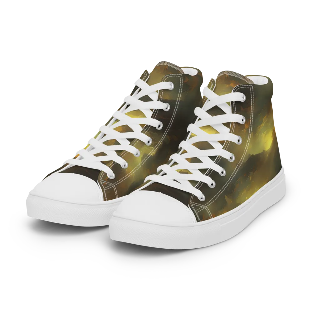 Crimson Tide on Women's High Top Canvas Shoes — Left Front