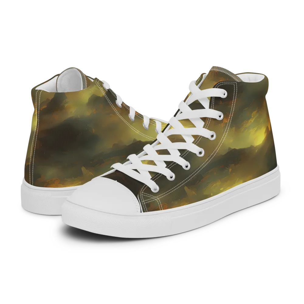 Crimson Tide on Women's High Top Canvas Shoes — Left