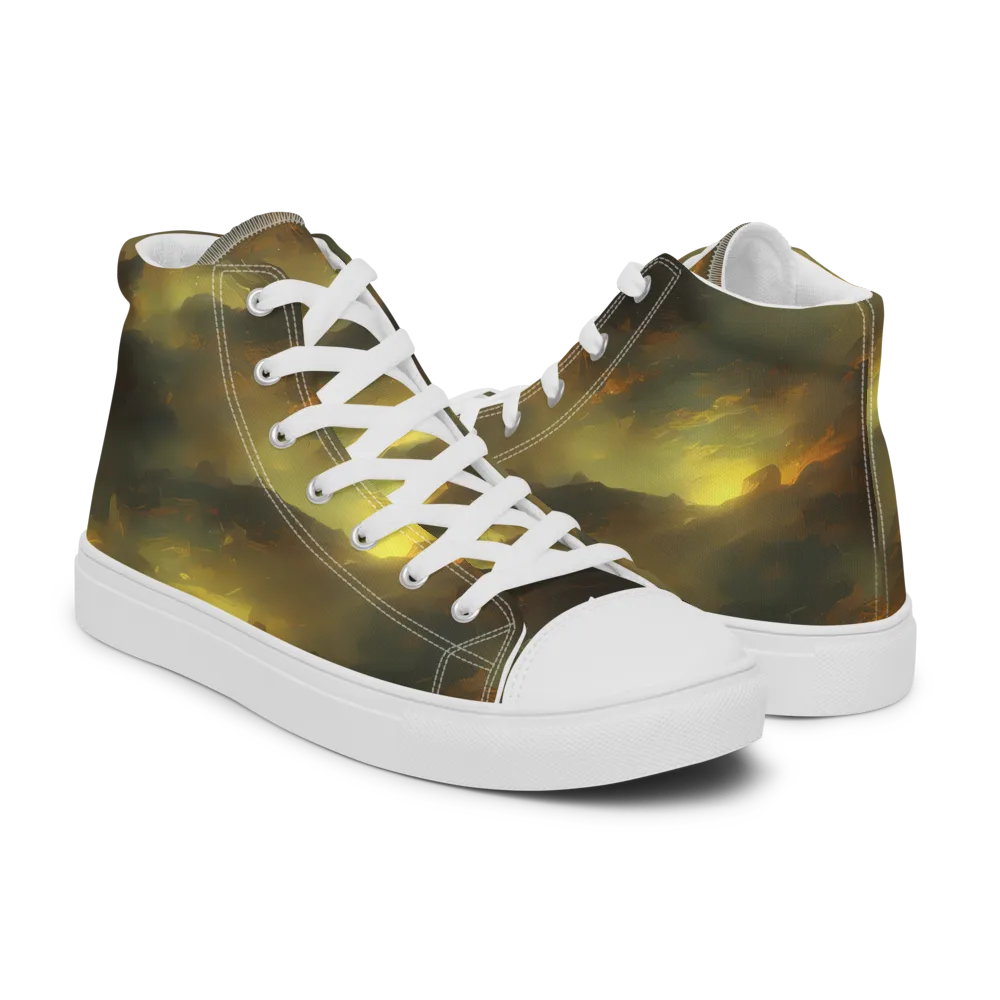 Crimson Tide on Women's High Top Canvas Shoes — Right