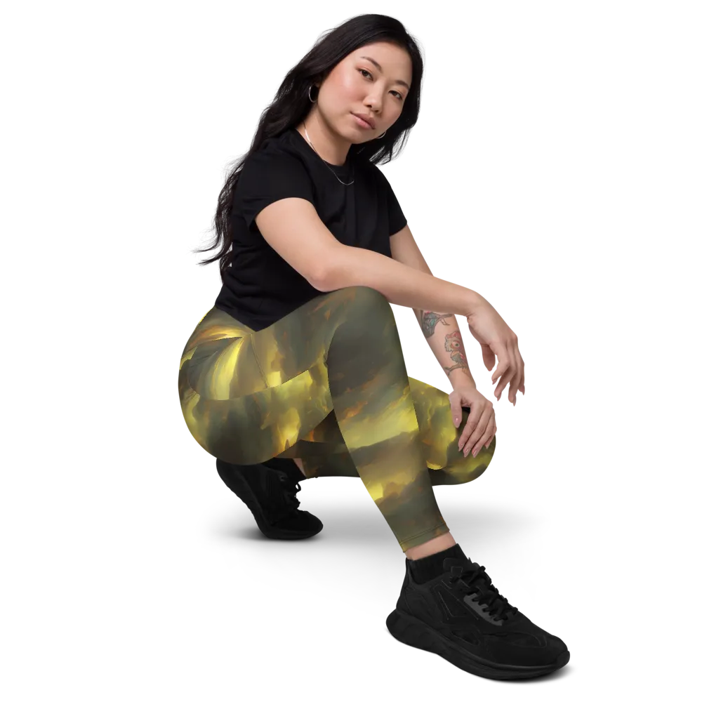 Crimson Tide on Leggings with Pockets — Right Front