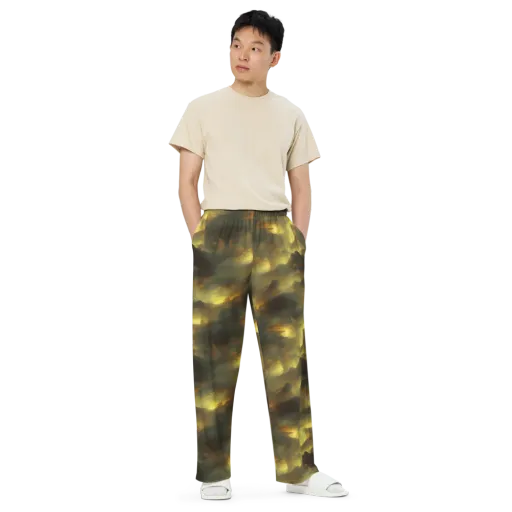 Crimson Tide on a Wide-Leg Pants