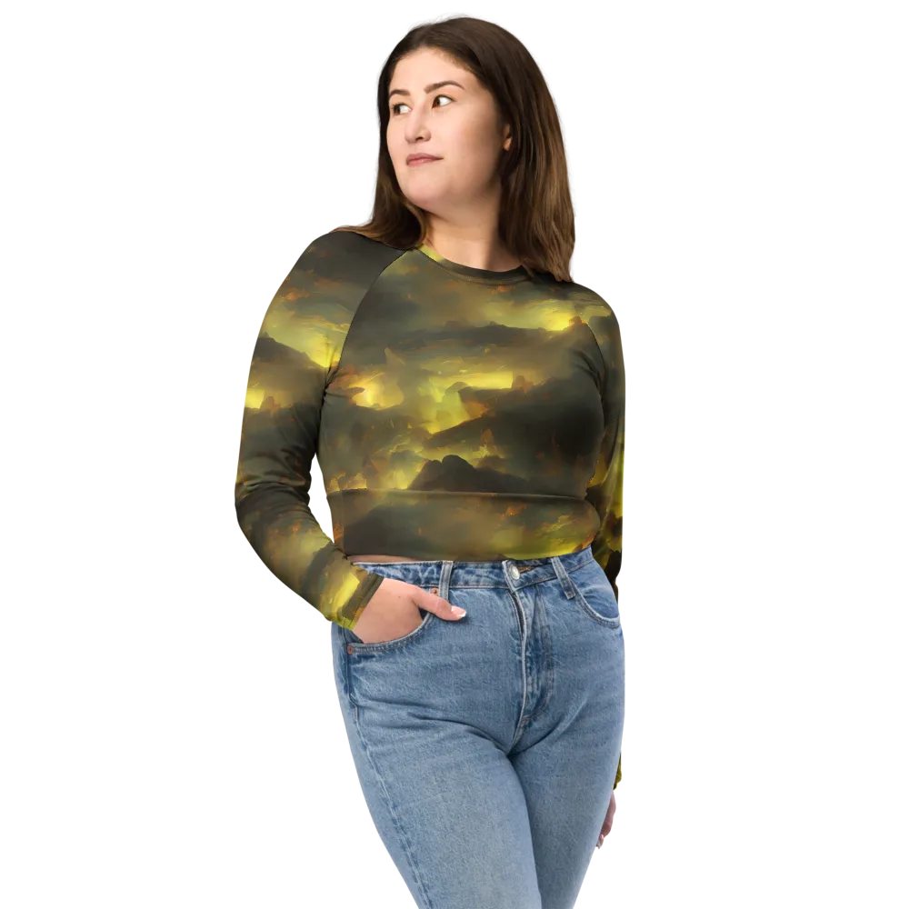 Crimson Tide on Long Sleeve Crop Top — Front
