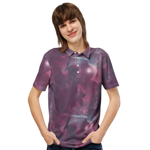 Vertex Visions on a Men's Slim Fit Polo Shirt