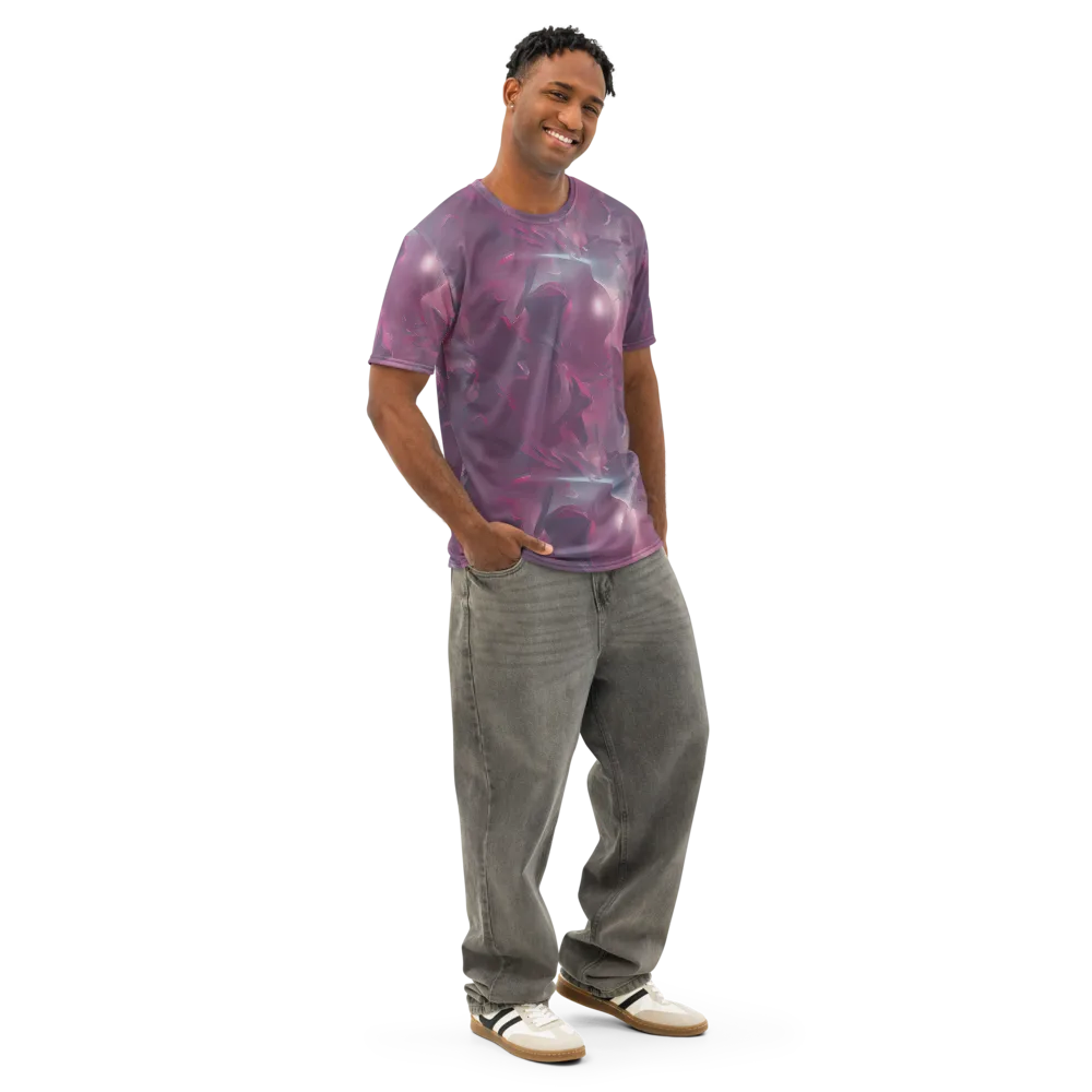 Vertex Visions on Men's Cotton Crew Neck T-Shirt — Right Front