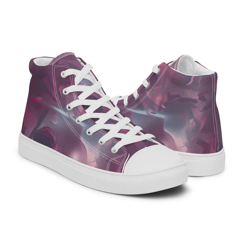 Vertex Visions on Men's High Top Canvas Shoes — Right