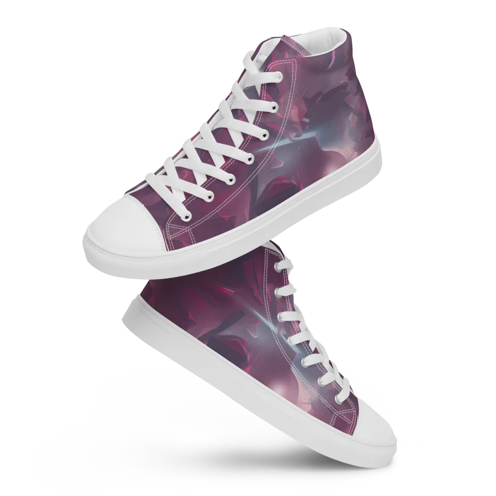 Vertex Visions on Men's High Top Canvas Shoes — Front