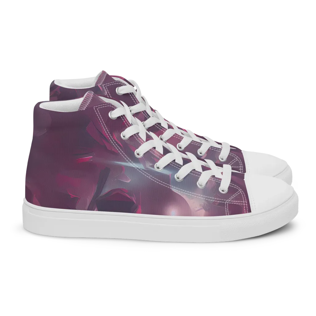 Vertex Visions on Women's High Top Canvas Shoes — Right