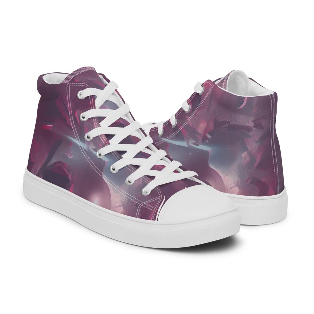 Vertex Visions on Women's High Top Canvas Shoes — Right