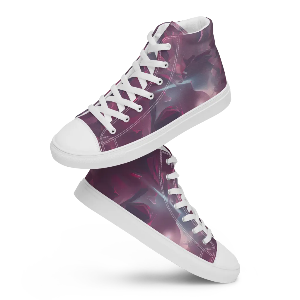 Vertex Visions on Women's High Top Canvas Shoes — Front