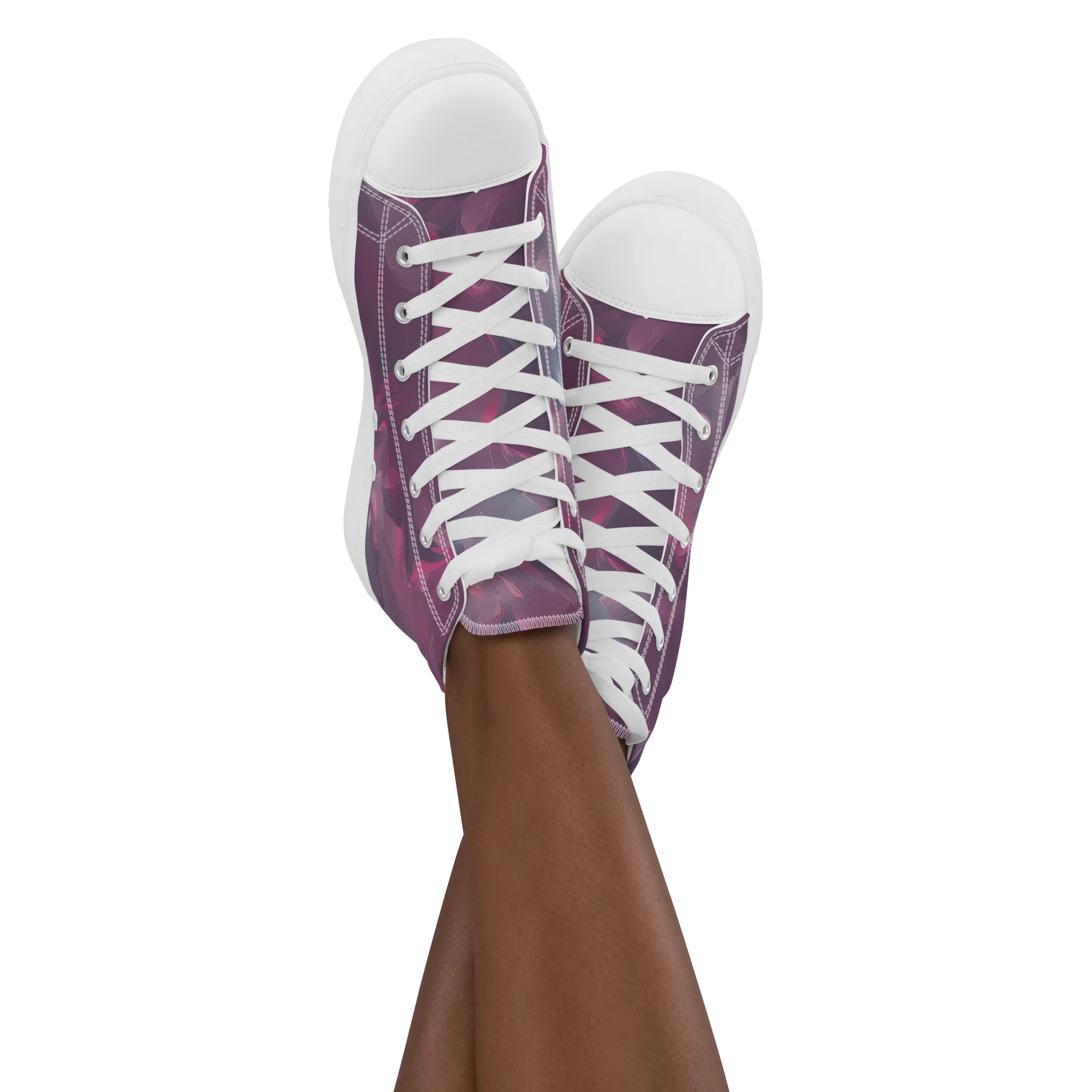 Vertex Visions on Women's High Top Canvas Shoes — Front
