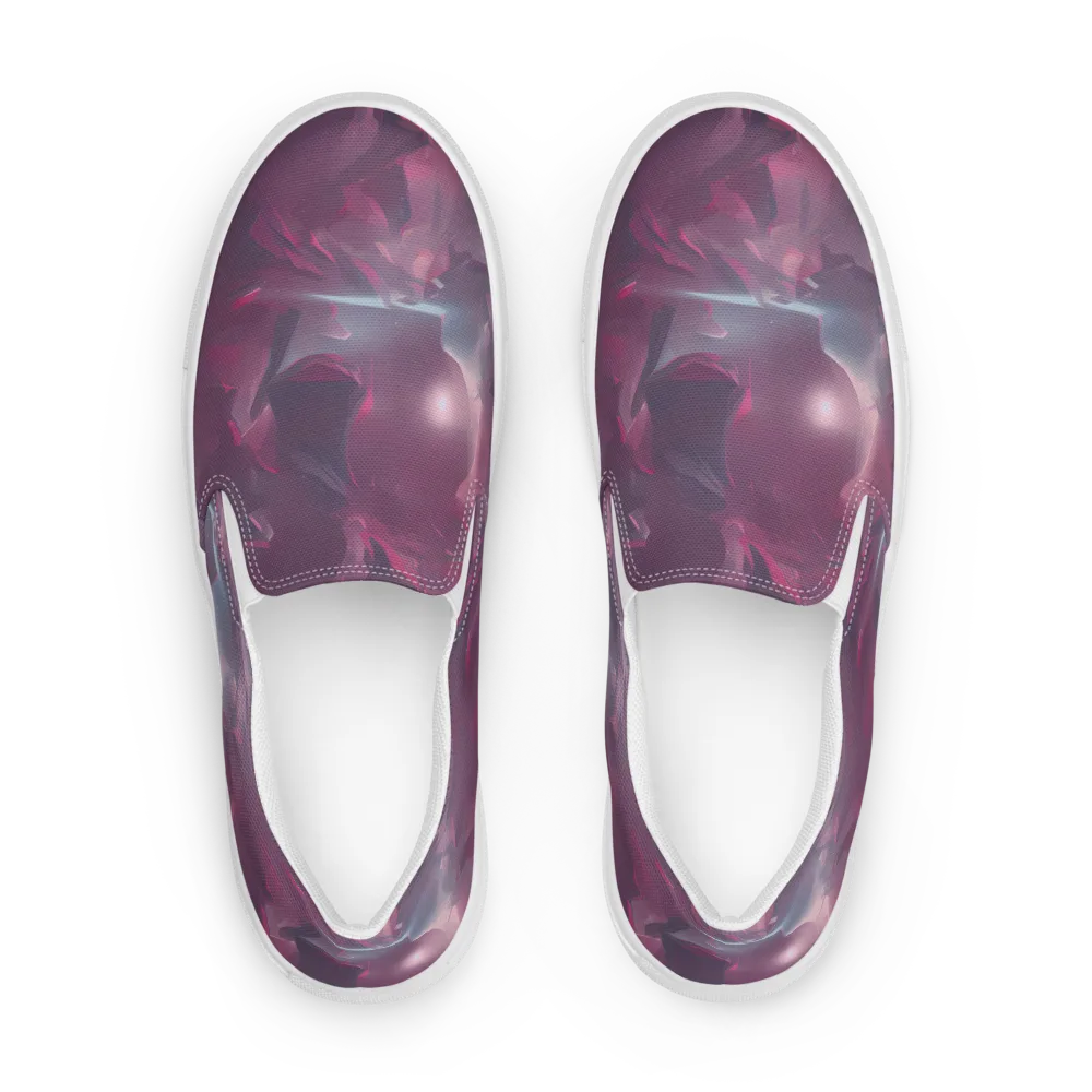 Vertex Visions on Men's Slip-On Canvas Shoes — Front
