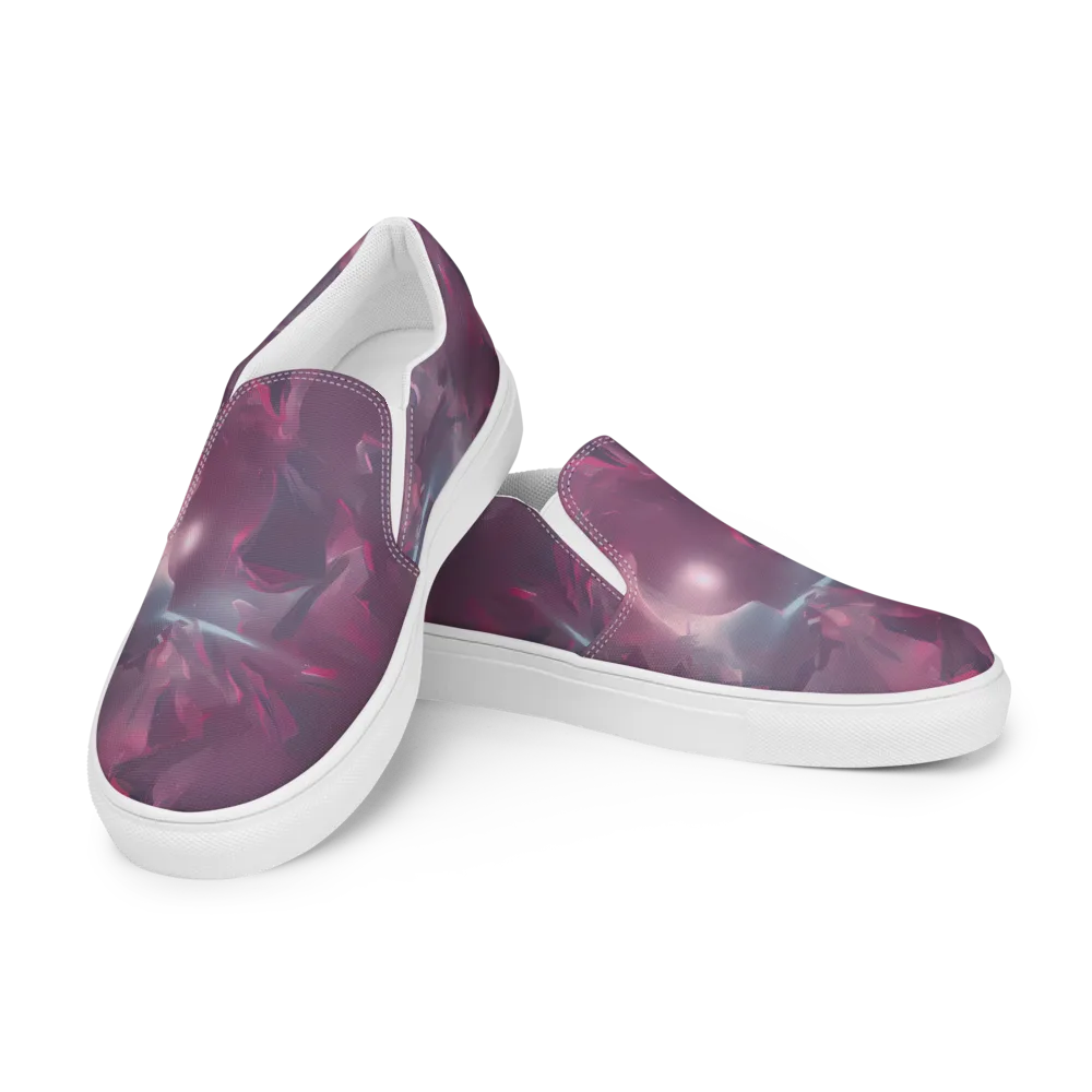 Vertex Visions on Men's Slip-On Canvas Shoes — Left Front
