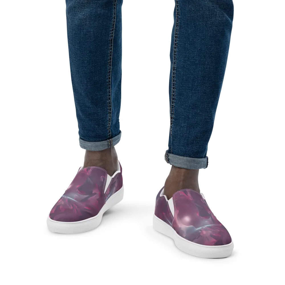 Vertex Visions on Men's Slip-On Canvas Shoes — Front