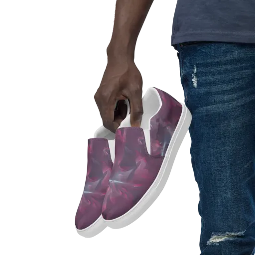 Vertex Visions on a Men's Slip-On Canvas Shoes