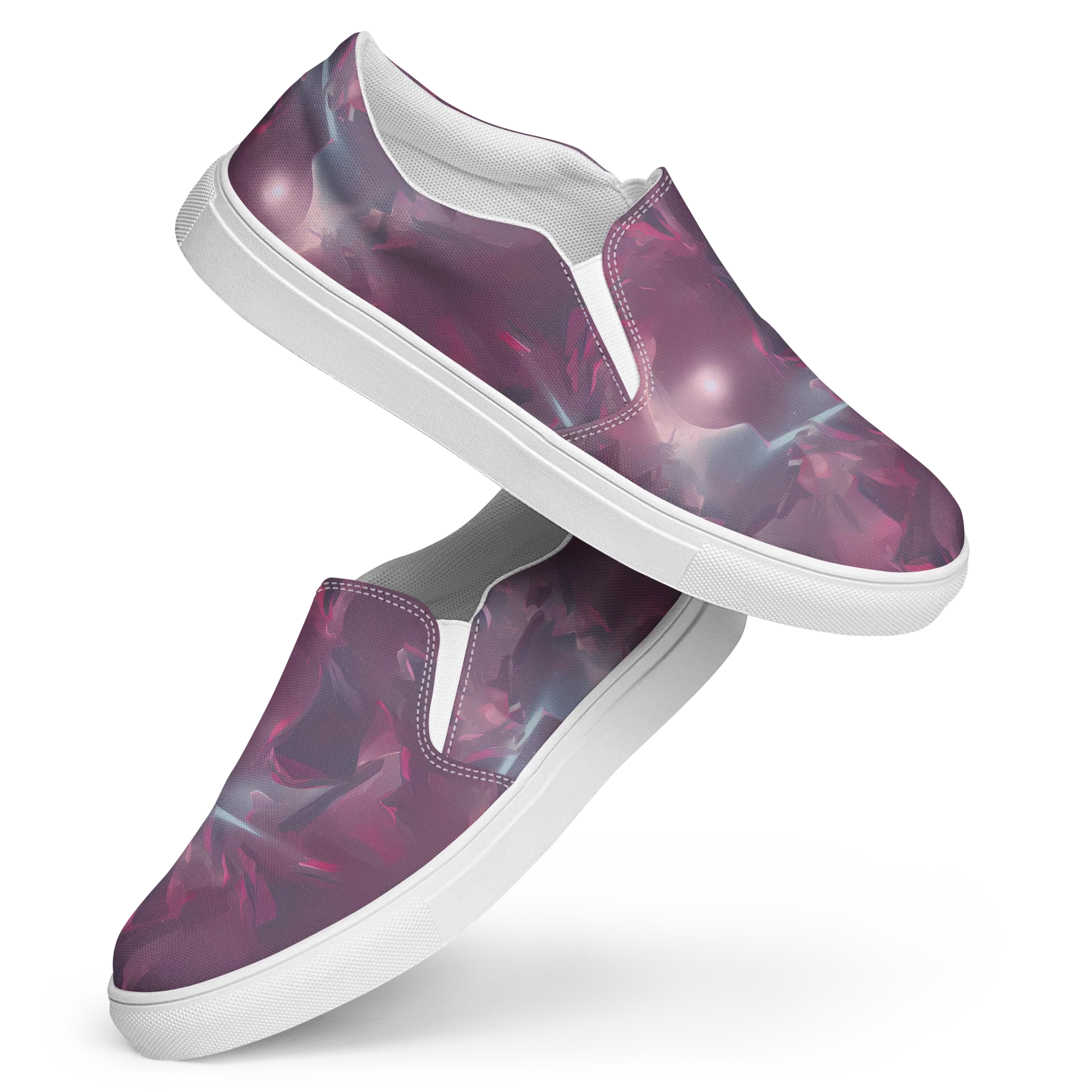 Vertex Visions on Women's Slip-On Canvas Shoes — Front