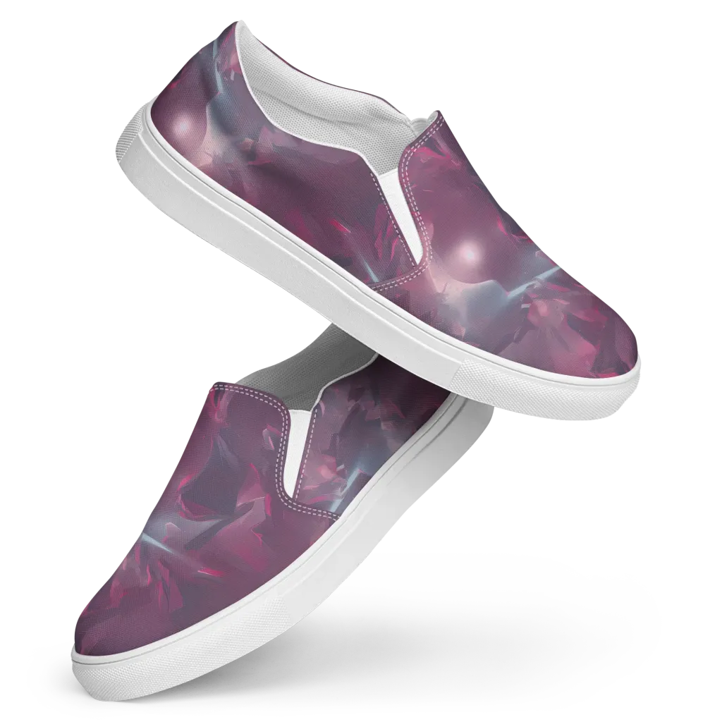 Vertex Visions on Women's Slip-On Canvas Shoes — Front