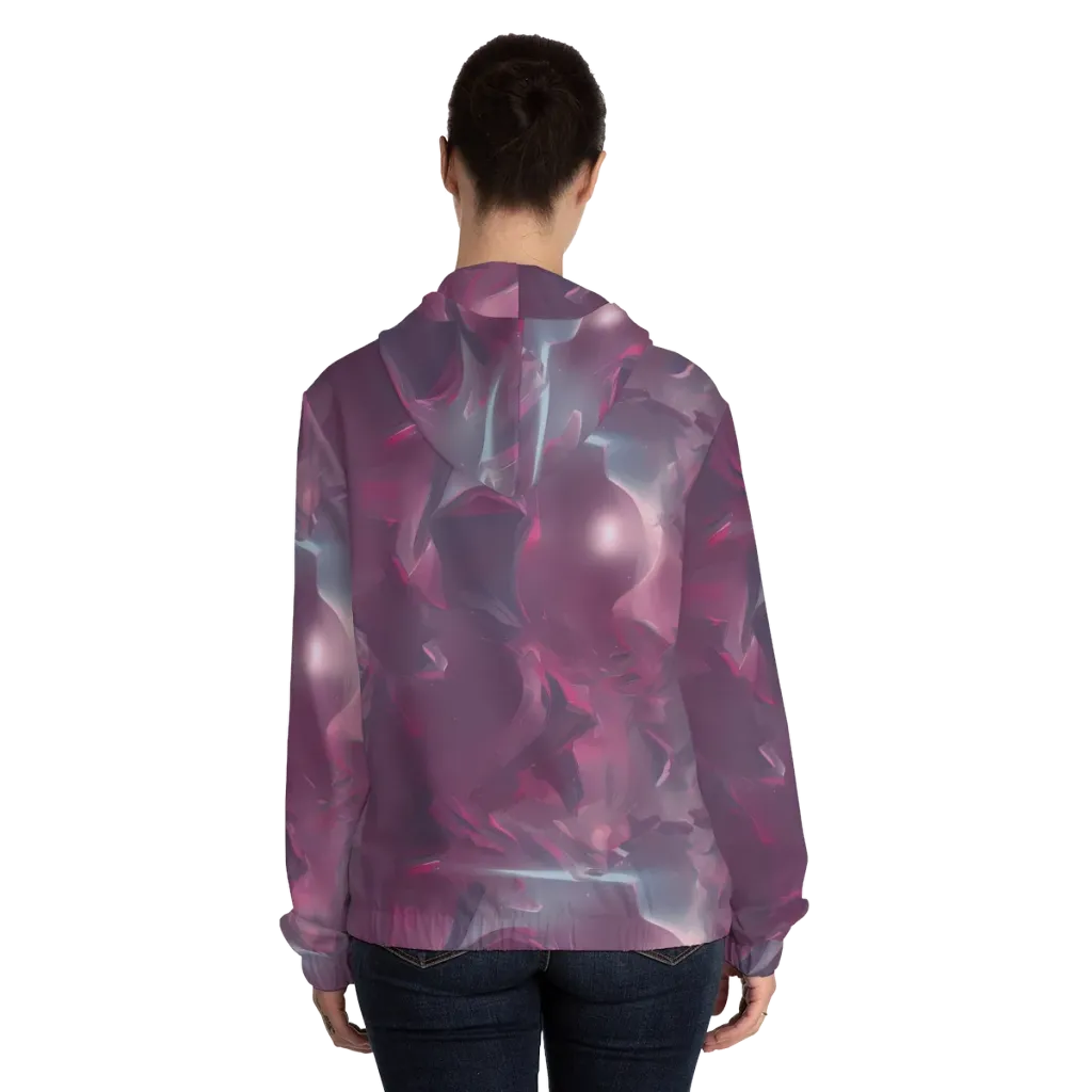 Vertex Visions on Women's Full-Zip Hoodie — Back On Person