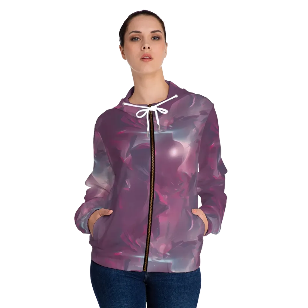 Vertex Visions on Women's Full-Zip Hoodie — Front On Person